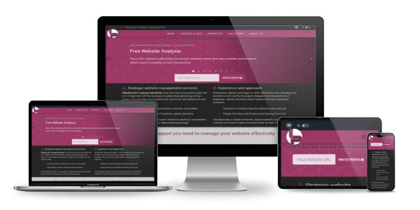 Website displayed across devices