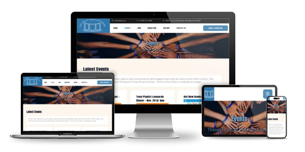 Website displayed across devices