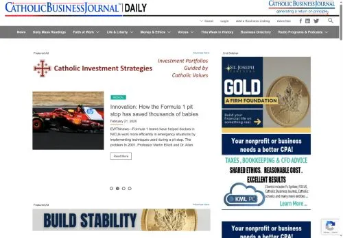 SEO report screenshot for catholicbusinessjournal.com