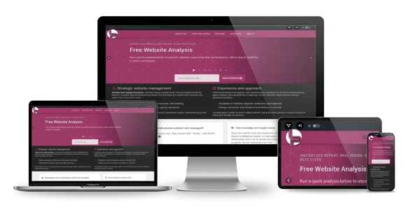 Website displayed across devices